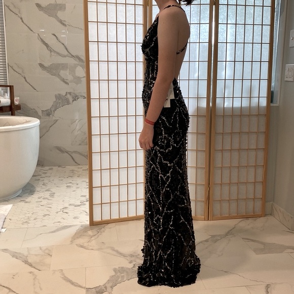 NWT Handmade Silk Pageant/Formal Gown Fully Embellished Silk Low Back Shail K, 0 - Picture 2 of 9